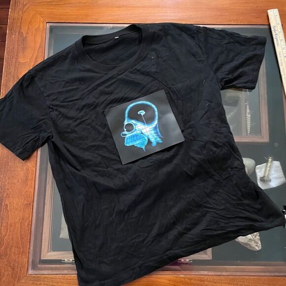 NEW UNISEX Sound Activated LED T-Shirt Light Up Flashing T-Shirt BART SIMPSON - Picture 1 of 11